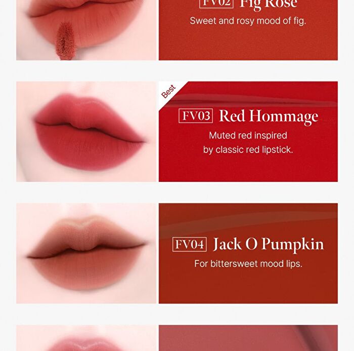 Black Rouge Icy To Fog Velvet - 7 Colors - FV05 Peonish