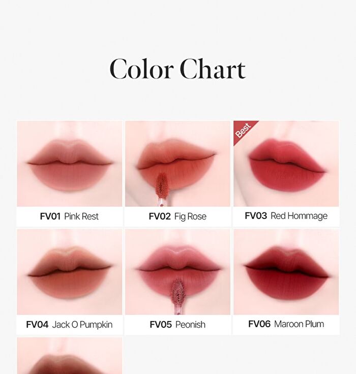 Black Rouge Icy To Fog Velvet - 7 Colors - FV05 Peonish