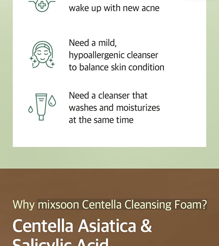 mixsoon Centella Cleansing Foam Mini - 20ml