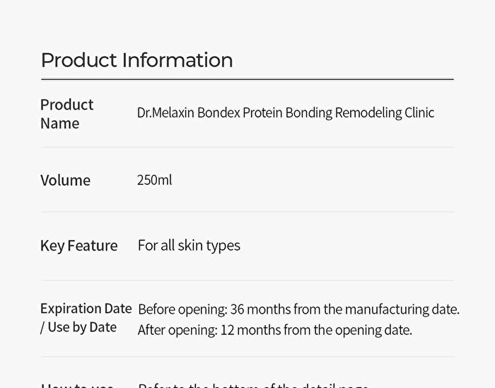 Dr.Melaxin Bondex Protein Bonding Remodeling Clinic - 250ml