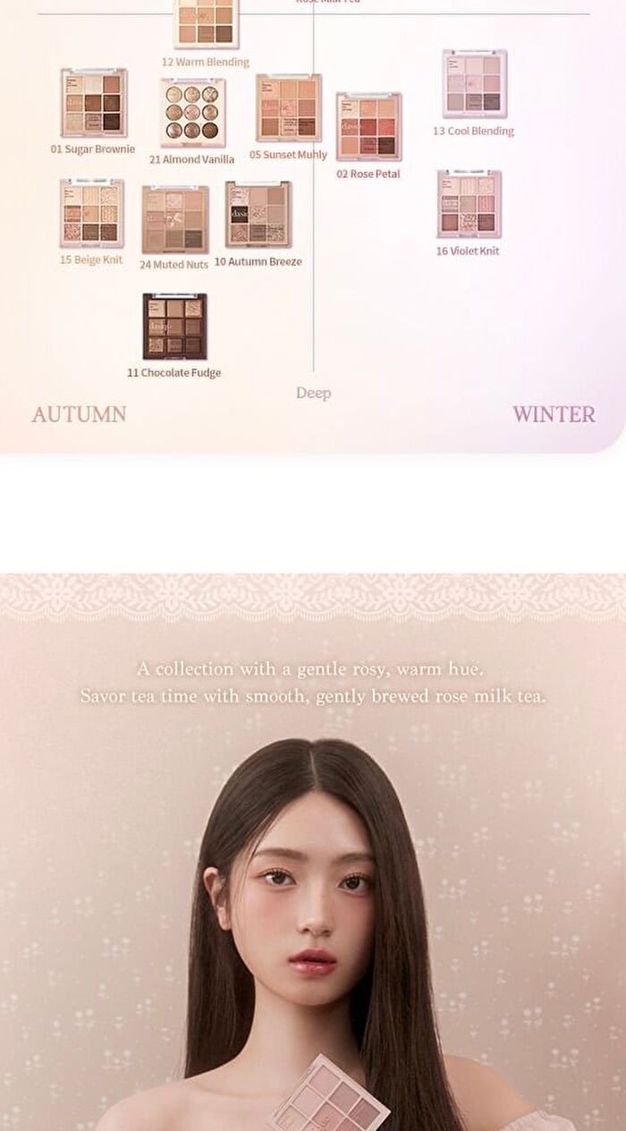 dasique Shadow Palette Rose Milk Tea Collection - #27 Rose Milk Tea