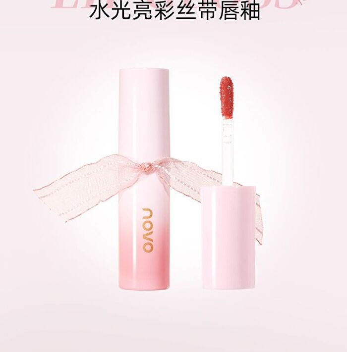 Aqua Glow Ribbon Lip Gloss - 6 Colors - 01# Soft Milk Tea - 3.5g