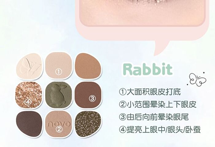 Drunken Eyes 9 Color Eyeshadow Palette - 3 Types - 02# Sweet Rabbit - 9g