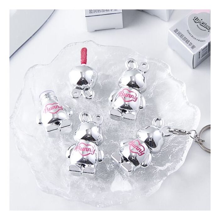 Bunny Keychain Lip Gloss - 4 Colors - G01# Honey Black Tea - 0.8g