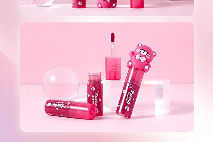 Mansly Strawberry Bear Water Light Mirror Lip Gloss - 4 Colors - 625# Sweet Cocoa - 3.6g