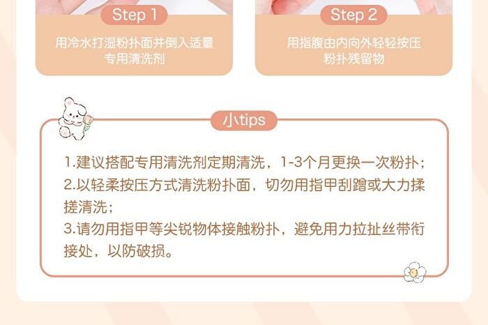 Mansly Cute Cloud Soft Powder Puff - Set (2pcs)