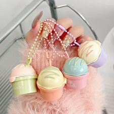 Mansly Ice Cream Keychain Matte Velvet Lip Mud - 4 Colors - J01# Autumn Milk Apricot - 5.5g
