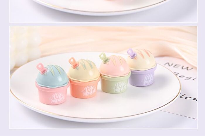Mansly Ice Cream Keychain Matte Velvet Lip Mud - 4 Colors - J04# Deep Berry Red - 5.5g
