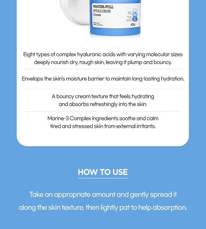 Iou Water-Full Hyaluron Cream - 300ml