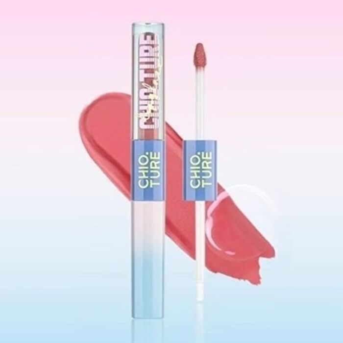 Chioture American Retro Series Dual-Ended Mirror Lip Gloss - 4 Colors - S174# Peach Monroe (2.2g & 2.2g)