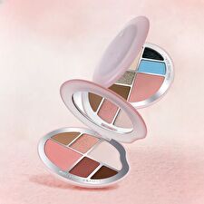 Romantic Beauty 6-Color Imprint Makeup Eyeshadow Palette - 3 Types - #01 Pink Brown - 9g