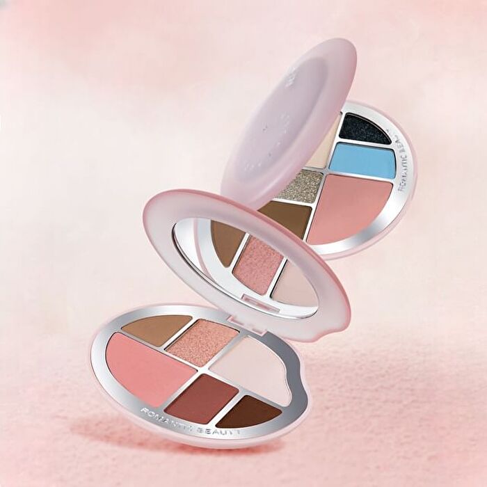 Romantic Beauty 6-Color Imprint Makeup Eyeshadow Palette - 3 Types - #01 Pink Brown - 9g