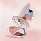 Romantic Beauty 6-Color Imprint Makeup Eyeshadow Palette - 3 Types - #01 Pink Brown - 9g