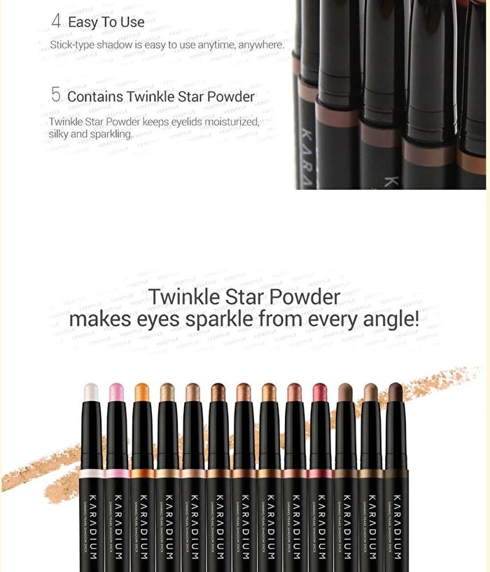Karadium Shining Pearl Shadow Stick - 15 Colors - 2024 Version - #14 Rosy Shimmer