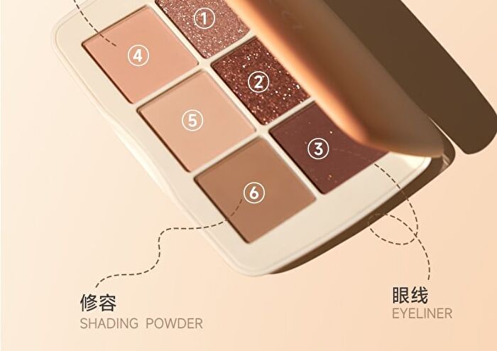 Six-Color Exquisite Eyeshadow Palette - 2 Types - 01# Sunset Disk - 9g