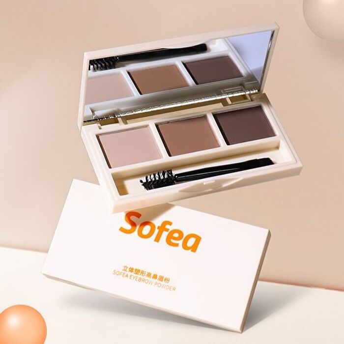 3D Shaping 3-Color Eyebrow Powder - 2 Types - Dark brown - 3.9g
