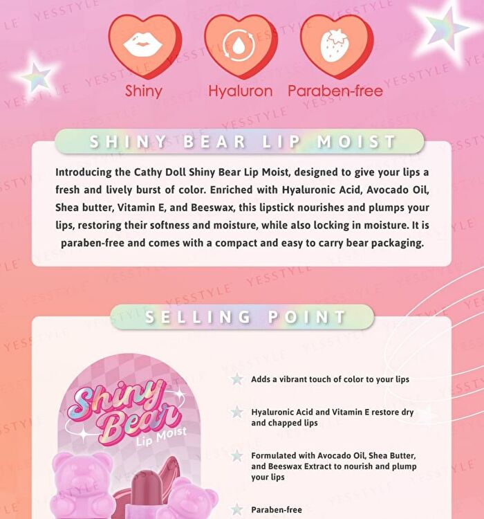 Shiny Bear Lip Moist - 10 Summer Rose