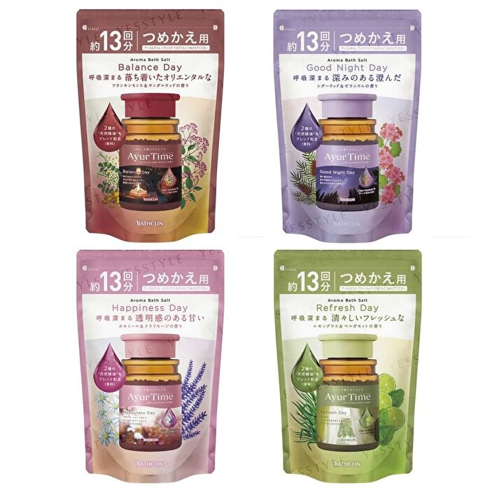 Bathclin Ayur Time Aroma Bath Salt - Refresh Day 520g Refill