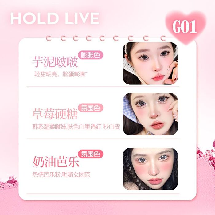 Hold Live Triple-Color Powder Blusher (1-2) - #H02 - 9g
