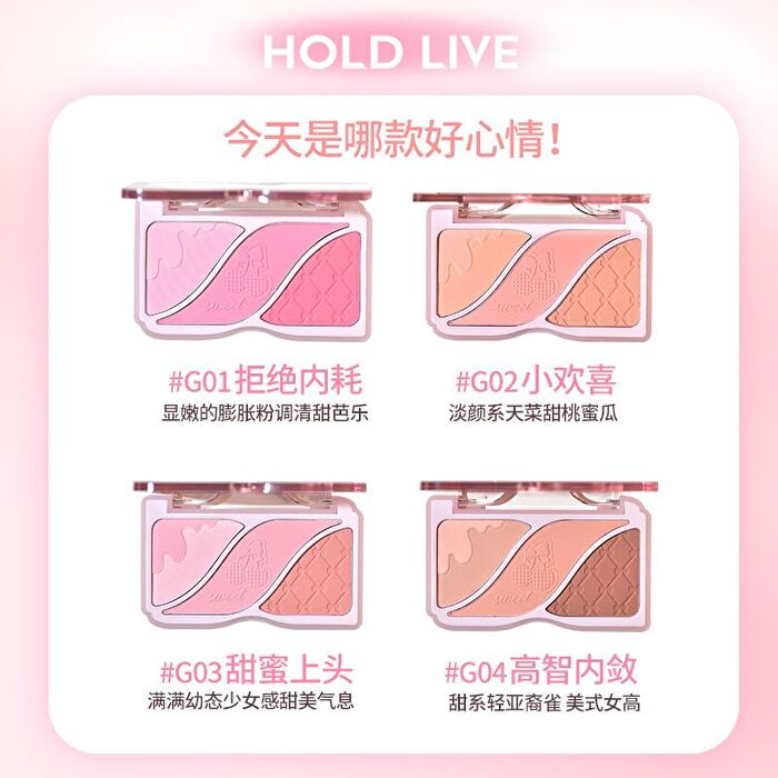 Hold Live Triple-Color Powder Blusher (1-2) - #H02 - 9g