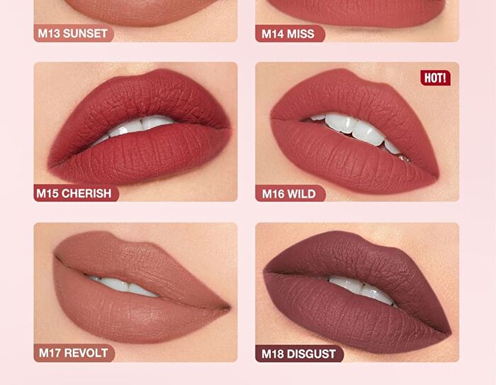 Misty Kiss Lock Color Matte Lipstick (15-18) - #M17 Revolt - 4g