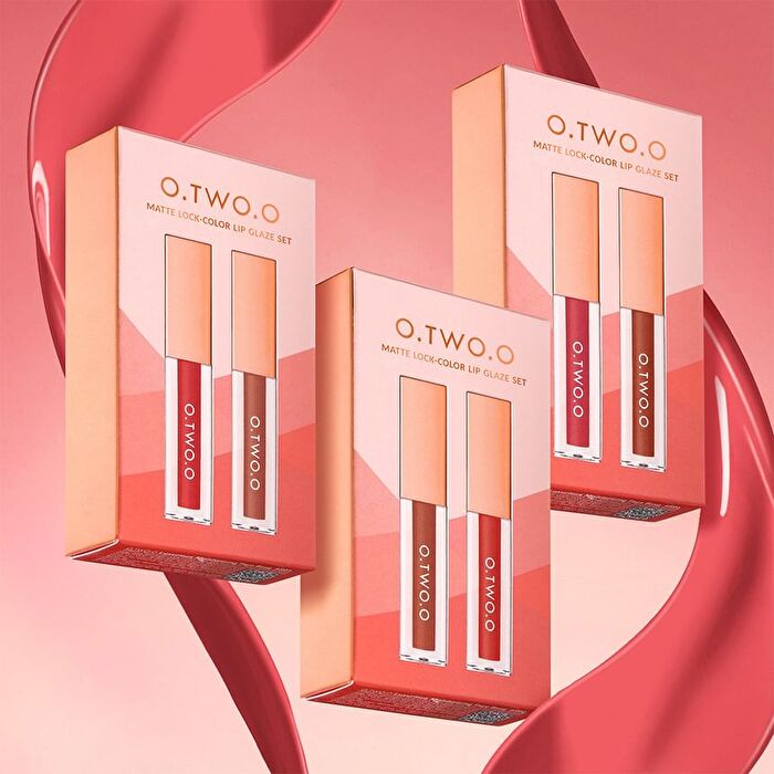 Matte Lock Color Lip Glaze Set - 3Types - #S03 - 2pcs