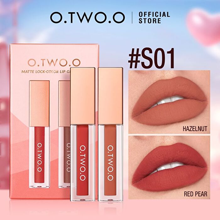 Matte Lock Color Lip Glaze Set - 3Types - #S03 - 2pcs