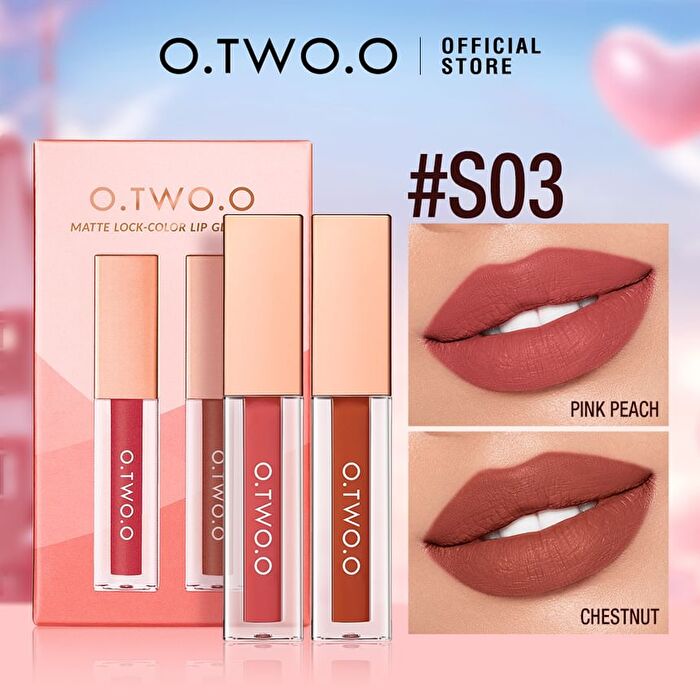 Matte Lock Color Lip Glaze Set - 3Types - #S03 - 2pcs