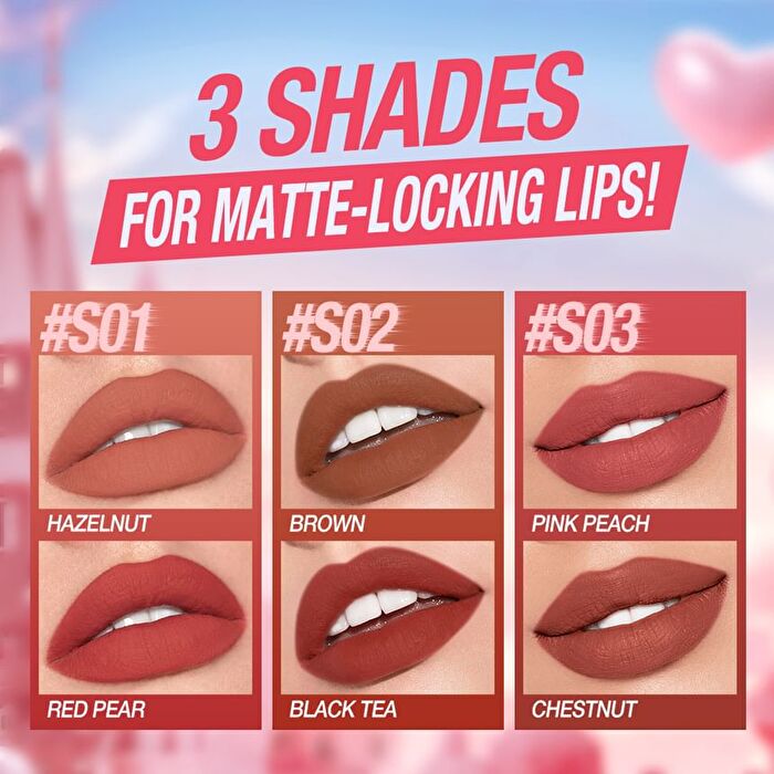 Matte Lock Color Lip Glaze Set - 3Types - #S03 - 2pcs