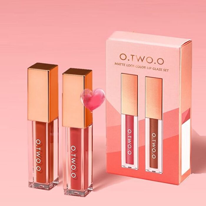 Matte Lock Color Lip Glaze Set - 3Types - #S03 - 2pcs