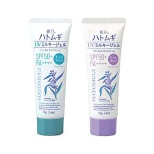 Kumano Cosme Reihaku Hatomugi Tone Up UV Milky Gel SPF50+ PA++++ - Lavender - 70g