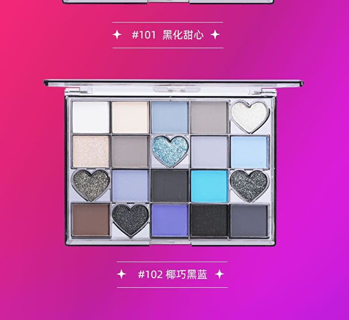 Y2K Mix And Match 20-Color Eyeshadow Palette - 2 Types - 102# Coconut Blue Black - 27.5g