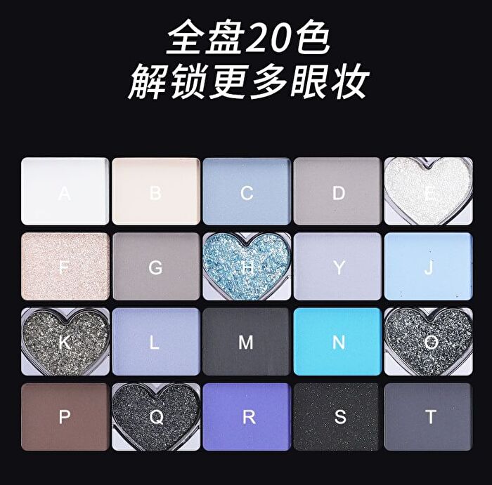 Y2K Mix And Match 20-Color Eyeshadow Palette - 2 Types - 102# Coconut Blue Black - 27.5g