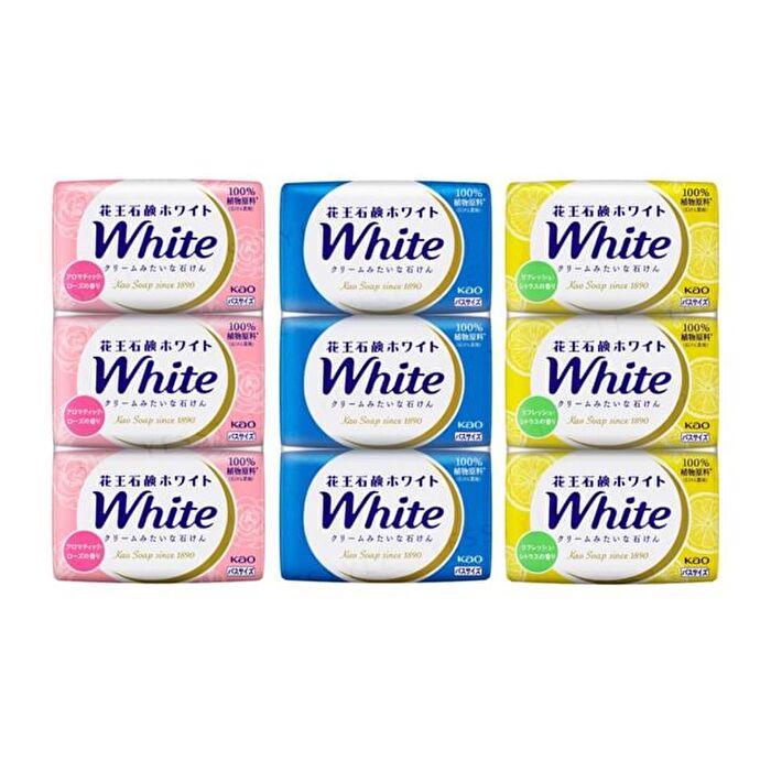 White Body Soap - Floral - 130g × 3