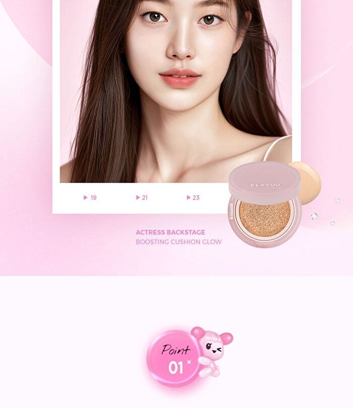 Klavuu Actress Backstage Boosting Cushion Glow - 3 Colors - #19 Pale Ivory