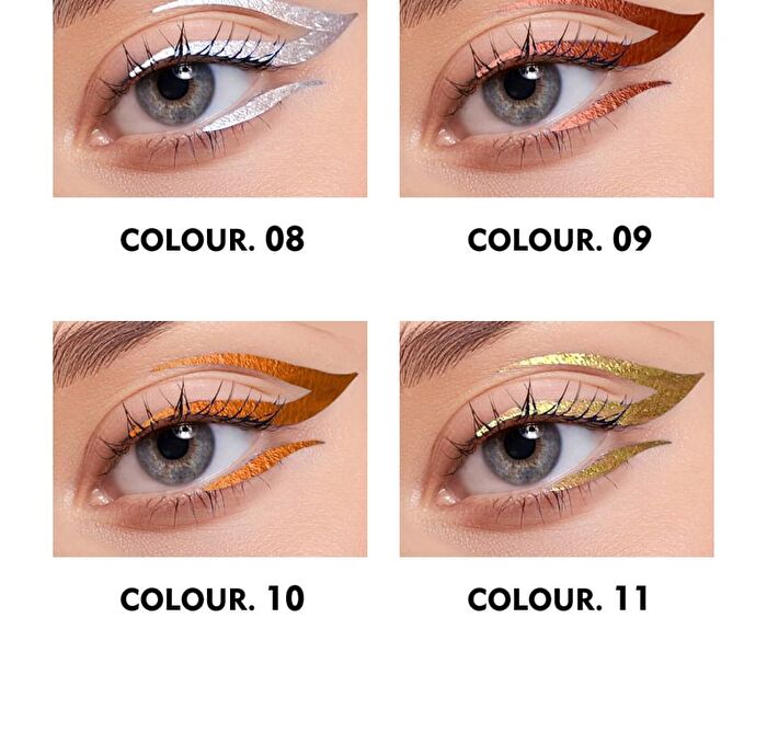 Waterproof Metallic Liquid Eyeliner - 12 Colors - 11# Gold  - 3g
