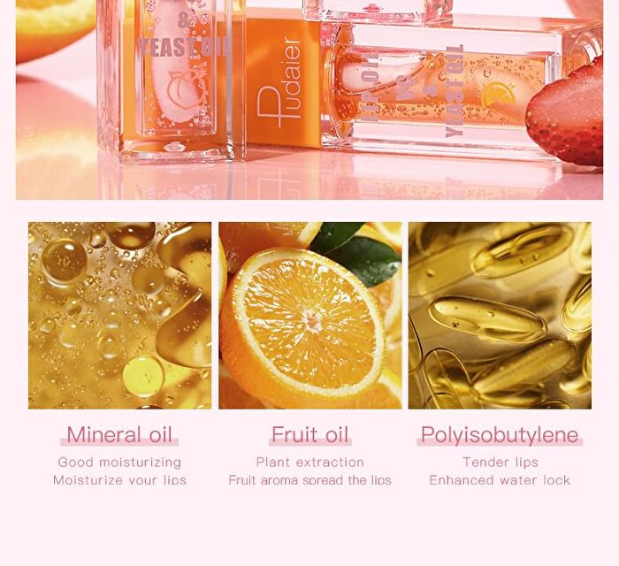 Clear Moisturizing Fruit Lip Oil - 4 Types - 01# Strawberry - 4.5g