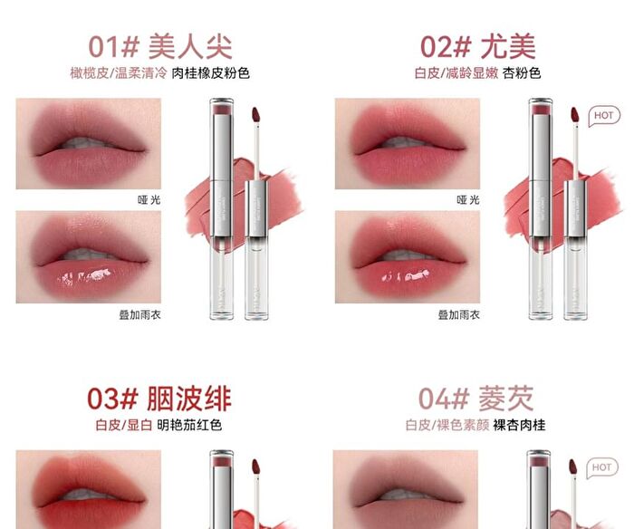 Candy Floss Dual-Ended Touch Lip Gloss - 10 Colors - 02# Tender Pink (1.7g & 1.7ml)