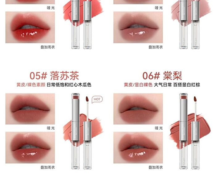 Candy Floss Dual-Ended Touch Lip Gloss - 10 Colors - 02# Tender Pink (1.7g & 1.7ml)