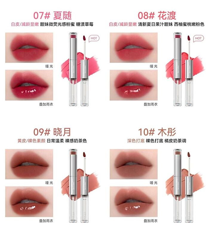 Aztk Candy Floss Dual-Ended Touch Lip Gloss - 10 Colors - CD10# Cardamom Pink (1.7g & 1.7ml)