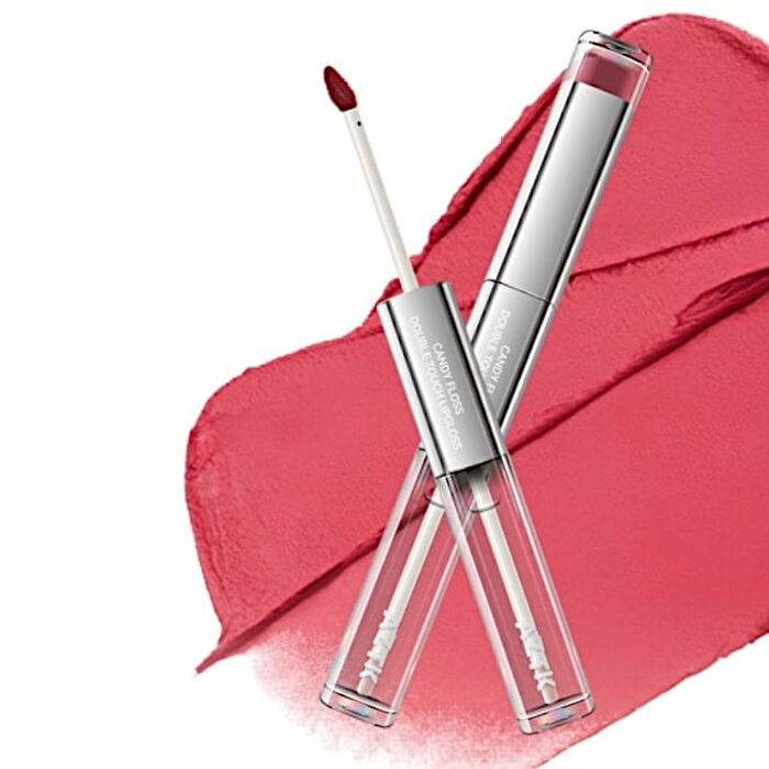 Candy Floss Dual-Ended Touch Lip Gloss - 10 Colors - 01# Rubber Pink (1.7g & 1.7ml)