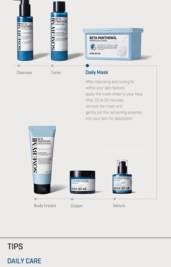 Beta Panthenol Repair Daily Mask - 30 sheets
