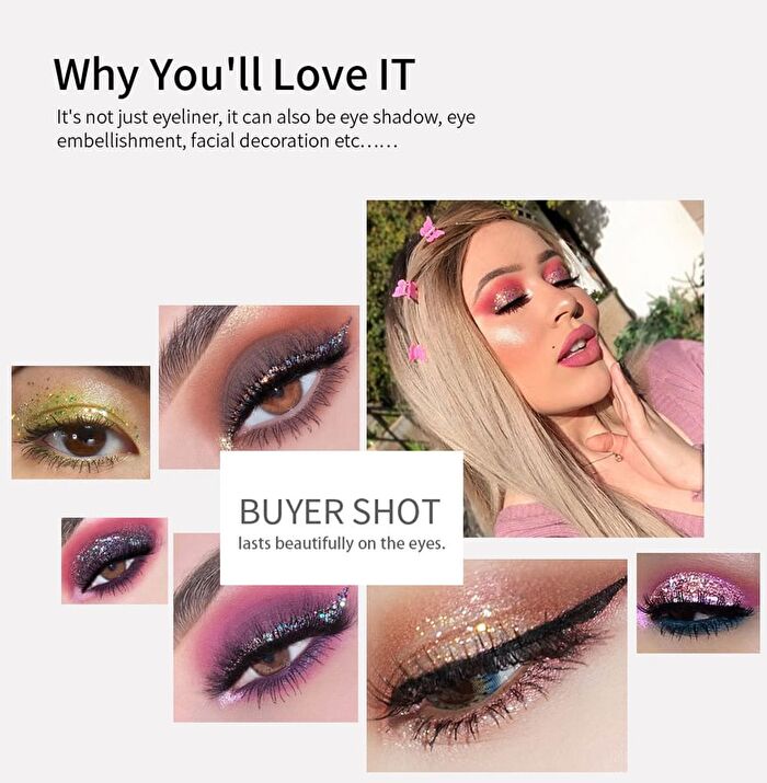 Iridescence Glitter Liquid Eyeliner - 12 Colors - 1# Translucent- 5g