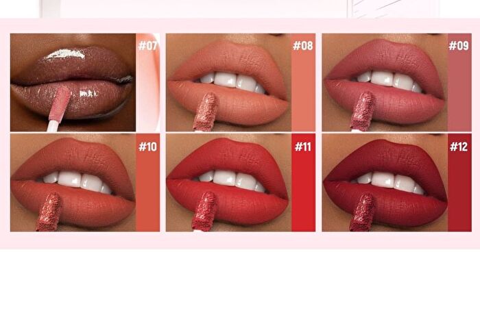 6-Color Pearlescent & Matte Diamond Liquid Lipstick Set - 2 Types - Set A (1.6g x 6pcs)