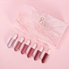 6-Color Pearlescent & Matte Diamond Liquid Lipstick Set - 2 Types - Set A (1.6g x 6pcs)