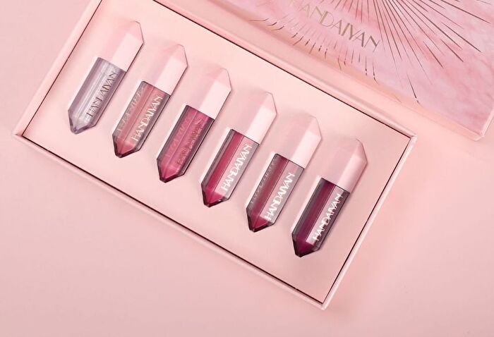 6-Color Pearlescent & Matte Diamond Liquid Lipstick Set - 2 Types - Set A (1.6g x 6pcs)