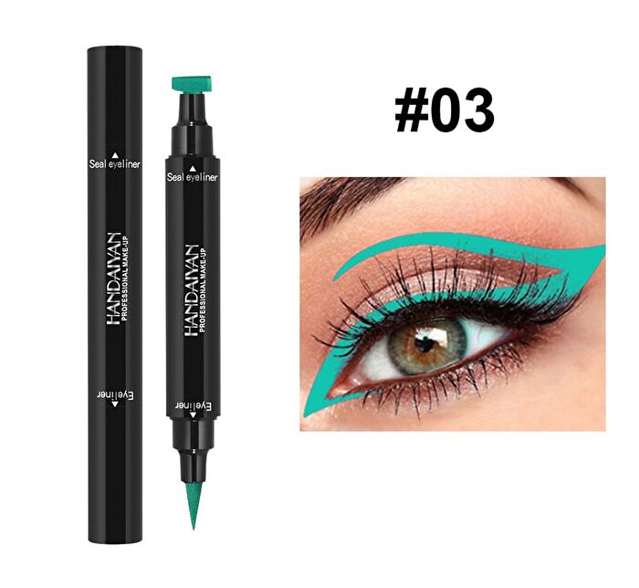 Waterproof Long Lasting Double-Ended Seal & Liquid Eyeliner - 7 Colors - 04# Pink - 3.5g