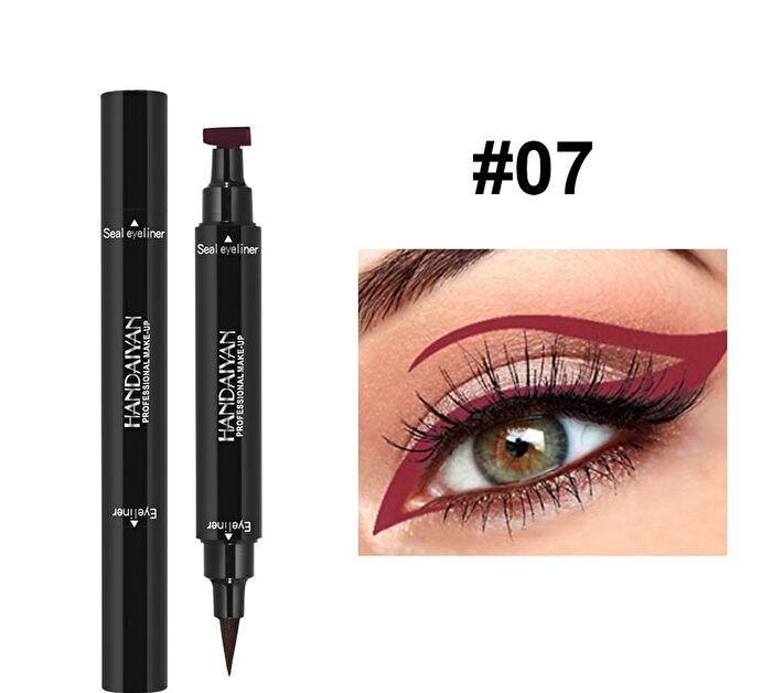 Waterproof Long Lasting Double-Ended Seal & Liquid Eyeliner - 7 Colors - 04# Pink - 3.5g