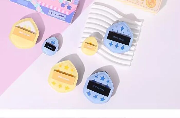 Yaozhi Marshmallow Powder Puff Set with Case - Blue (3pcs)
