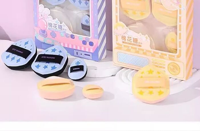 Yaozhi Marshmallow Powder Puff Set with Case - Blue (3pcs)
